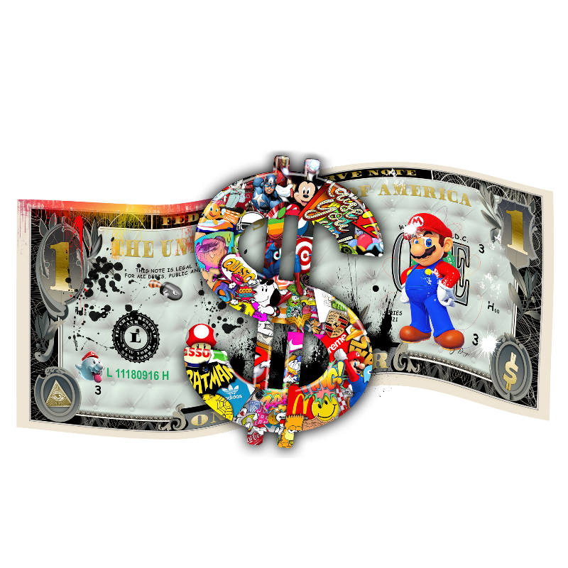 Objets et sculptures Pop Art Mario Dollar aux enchères sur wallart21